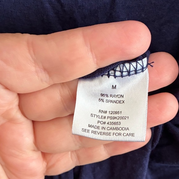 💥Pink Rose Navy Blue Long Sleeve Tee M - Picture 8 of 10